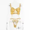 Yimunancy Embrodiery Bra Set Femmes + Tong Lingerie Ladies Sexy Underwear 220513