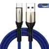 1M 2M snabba snabbladdningskablar 3A LED-tyglegering Typ USB-C Micro till USB-kabel för Samsung Galaxy S8 S10 S20 S22 HTC Xiaomi Huawei