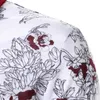 Yaz çiçek baskısı sıradan erkekler polo gömlek moda iş rahat nefes alabilen serin tepeler kısa kollu pamuklu polo gömlek 220527