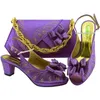 Dress Shoes Italian Design Shoe and Bag Set African Matching Bags in Women Nigerian Fuchsia 220722