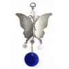 Porte-clés Lucky Eye Papillon Pendentif Tenture Porte-clés Bleu Blanc Alliage Turc Evil Car Key Chain Bijoux De Mode EY5046Keychains Fier