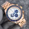 42mm Os Quartz chronographe montre pour hommes lunette en céramique bleue cadran blanc bracelet en nylon chronomètre montres de sport pour hommes