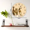 Wall Clocks Squirrel Sunflower Seed Cute Round Clock Creative Home Decor Living Room Quartz Needle Digital Hanging WatchWallWallWall