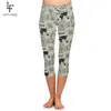 LETSFIND Sommer Frauen Print Leggings Mode Hohe Taille Hohe Qualität Milch Seide Mittlere Waden Leggings 201014