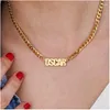 Personalized Custom Old English Name Necklaces For Women Men Curb Chians Hip Hop Jewelry Stainless Steel Letter Long