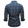 Aiopeson Spring 100% Bawełna Koszulki Plaid Dla Mężczyzn Luksusowa Skarbka Społeczna Koszula Z Długim Rękawem Odzież W kratkę 220330