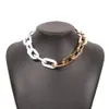 Collier de chaîne épais en acrylique unique de haute qualité pour femmes collares en plastique vintage couleur cou collier coulier