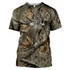 T-shirts Men And Women Children Casual Funny 3D Printing T-shirt Camouflage Hunting Animal Short-sleeved Shirt Street ClothingT-shirts T-shi
