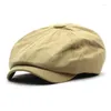 Berretti Ldslyjr Primavera Estate Solido Cotone Sboy Caps Uomini Berretto con visiera Piatto Donne Pittore Berretto Cappelli 30 Berretti Wend22