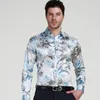 Fashion Men Party Formal Casual Shirt Groomsmen drukarnia satynowa suknia ślubna S04 Męskie koszule