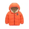 Winter Kids Hooded Jackets Boys Girls Thicken Warm Jacket Fashion Baby Boy Zipper Cotton Velvet Jacket For Children Jackets J220718