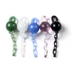 Colorful 100% Quartz Banger With Glass Marble Chains Cap Smoking Accessories Terp Slurper Full Weld Beveled Edge Seamless Bangers FWQB17