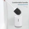Siliconen toiletborstelhouder sets wc muur hangende huishouden vloer staande badkamer reinigingsaccessoires zachte haren tpr head 220624