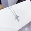 Kedjor Fashion Cubic Zircon Cross Choker Necklace Sliver Color Small Pendant For Women Man Party Wedding Jewelry Giftchains