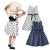 Girl039 Robes 16 ans nés Baby Girl Vêtements Robe Princesse Navy blanc Polka Print sans manches Bowtie Aline Party pour 8939846