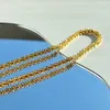 Chaines Dasein Acs Ins 18K Gold plaqué Tarnue en acier inoxydable Collier de chaîne de bouquet 4 mm Bijoux imperméable pour les femmes 4836716