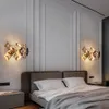 Vägglampor kristallvägg sconces modernt sovrum hem dekoration ljus guld led vardagsrum korridor hotell kök hängande lampa
