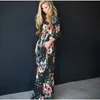 Kvinnans sommarlånga klänning Floral Print Boho Beach Tunic Maxi Sundress Vestidos de Festa XXXL 220521