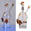 14 mm kleine gerade Bohrinseln Recycler Glas Shisha Wasserbongs dicke Bubbler Shisha Wasserpfeifen Rauchen Bong Art