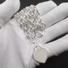 S Sterling Sier for Women Classic Heart-Shaped Pendant Charm Chain Halsband Märke smycken halsband