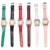 Relojes de pulsera Mujeres impermeable Reloj de cuarzo Simple Diamante Pin Hebilla Cuadrado Relojes de pulsera de moda Damas de moda Reloj de pulsera casual