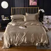 High End Home Emulation Silk Satin Bedbling Set Luxury Single Double Däcke Cover Quality King Queen Size S