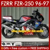 Carrozzeria per YAMAHA FZR250R FZRR FZR 250R 250RR FZR 250 R RR 96-97 blu bianco Corpo 144No.37 FZR250-R FZR-250R FZR-250 FZR250 R RR 96 97 FZR250RR 1996 1997 Kit carenatura