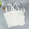 Women White Canvas shoppingväskor Eco återanvändbar vikbar axelväska stor handväska bomullsäck med böcker väska Eco Friendly 0421