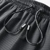 Stora mäns shorts mesh elastiska sommarbyxor 8xl 6xl stor storlek kläder nylon svart grå spandex svett plus 220318