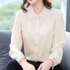Women's Blouses Women's & Shirts Chikichi Fashion Clothes Woman 2022 Spring Satin Embroidered Doll Collar Silk Long Sleeve Blouse