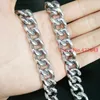 Chains 13/15mm 316L Stainless Steel Silver/Gold Color Curb Cuban Chain Necklace Mens Wholesale Christmas Gift 7-40"Chains