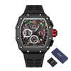 PINTIME Mode Top Uhr Marke Luxus Gelb Silikon Armband Sport Chronograph Quarzuhr Männer 2022