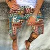 Streetwear Vintage crâne imprimé Shorts hommes coton lin décontracté lâche cordon plage pantalon court pour homme été 220621