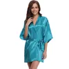 Roupa de sono feminina curta Sexy Ladies 'Rayon Robe Vestido Mini camisola de verão feminina Solid Kimono S M L XL XXL SG036Women's