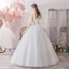 Other Wedding Dresses Elegant O Neck Half Sleeve Simple Dress Beautiful Lace Flower Plus Size Up Floor Length Slim Princess Bride Gown LOthe