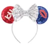 Hair Accessories Festival July 4th Independence Day Sequins Bow Mouse Ears Headband Kids DIY Women Party HairbandsHair