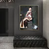 Kinesiska qing-dynastie vrouw olieverfschilderij affischer och skriver ut väggkonst fotos voor woonkamer hem dekoratie geen ram