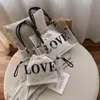 Evening Bag Fashion Transparent Pvc Handbag Female Clear Brown Shoulder Love Letter Printing Tote Summer Beach Handbags Xa813 220630