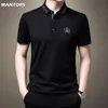 Business Embroidered Polo Shirt Men Summer Short Sleeve TShirt Turn Down Collar Slim Fit Polo Shirt For Men Tops Casual Clothes 220615