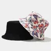 Korean Fisherman Outdoor Sun Block Lady Print Bucket Hat 220617