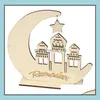Fête Décoration Événement Fournitures Fête Maison Jardin Ramadan Décor En Bois Islamique Musulman Eid Moubarak Ornement Diy Creux Lune Étoile Mouton Fe