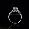 클러스터 반지 보석류 Geoki는 다이아몬드 테스트 Moissanite 925 Sterling Sier Starlight Queen Ring Round Perfect Cut Wedding Gem을위한 DRO