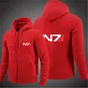 Sweats à capuche pour hommes Sweats Jeu pour hommes Mass Effect N7 Imprimé Pull à capuche décontracté Haute Qualité Coton Mode Zipper Vestes CoatsMen '