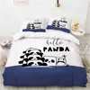 Dessin animé Panda ensemble de literie pour enfants pour enfants bébé filles housse de couette taie d'oreiller linge de lit couette 135 140x200 lapin