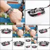 Charm Bracelets Leather Bracelet Adjustable Retro Genuine Bead Chain Infinity Drop Delivery 2021 Baby Dhbik