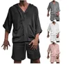 2022 Men kleding tracksuit zomervakantie slijtage Hawaiiaans shirt set 2 -delige heren shirt shorts suite ademhaling cool vakantiekleding linnen