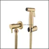 Antique Brushed Gold Douche Kit Hand Held Bidet Sprayer Stainless Steel Toilet Faucet Shattaf Vae Jet Set Shower Head Y200321 Drop Delivery