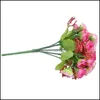 Decorative Flowers Wreaths Festive Party Supplies Home Garden 21Pcs Artificial Rose Flower Bouquet Heads Drop Delivery 2021 Xpn