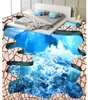 Custom any size phto mural wallpaper under the cliff misty forest waterfall landscape for bedroom kitchen bathroom floor painting