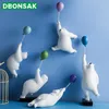 Balão urso polar decoração de parede escultura animal urso estátua jardim vaso de flores decoração casa sala estar fundo parede pendurado t218n